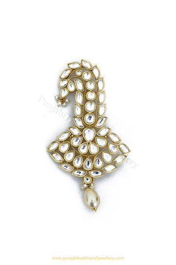 Gold Finished Pearl Kundan Kalgi | Punjabi Traditional Jewellery Exclusive